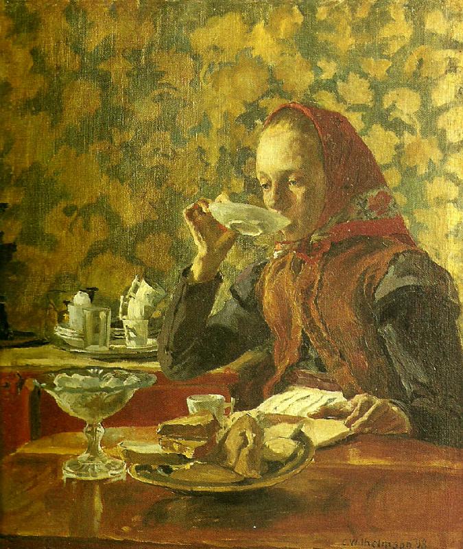 Carl Wilhelmson frukost oil painting picture